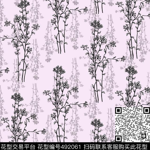 抽象几何花传统印花花型下载（图片编号: 492061） - 瓦栏（Walan）