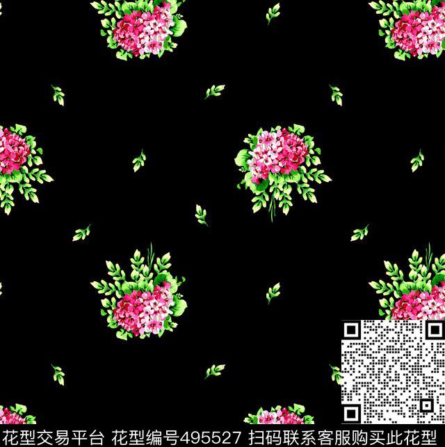 传统印花花卉小花花卉传统印花花型下载（图片编号: 495527） - 瓦栏（Walan）