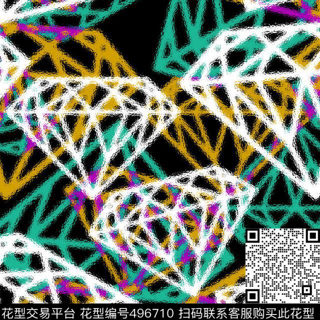 简约钻石沙发传统印花花型下载（图片编号: 496710） - 瓦栏（Walan）