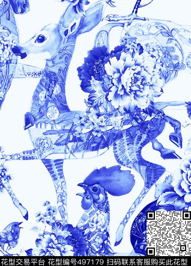 杜嘉班纳东方艺术数码印花花型下载（图片编号: 497179） - 瓦栏（Walan）