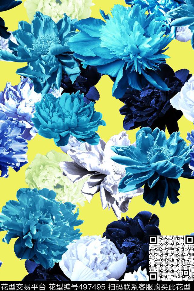 时尚复古精美数码印花花型下载（图片编号: 497495） - 瓦栏（Walan）