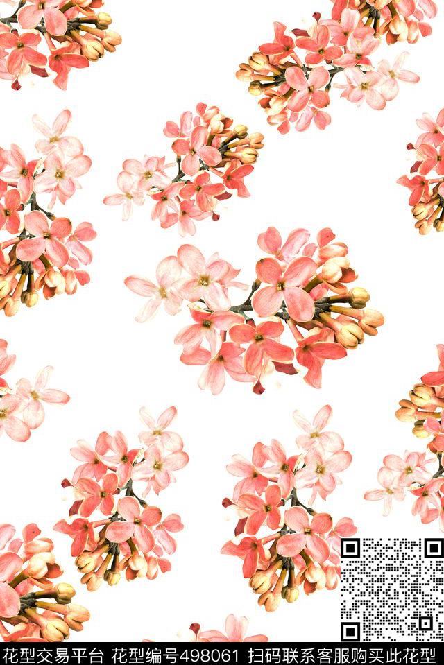 时尚复古玉兰花数码印花花型下载（图片编号: 498061） - 瓦栏（Walan）