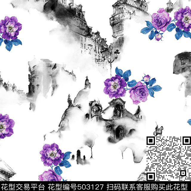 衬衫复古花卉传统印花花型下载（图片编号: 503127） - 瓦栏（Walan）