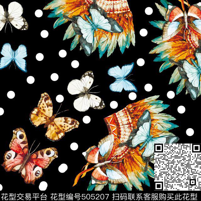 时尚波点非洲数码印花花型下载（图片编号: 505207） - 瓦栏（Walan）
