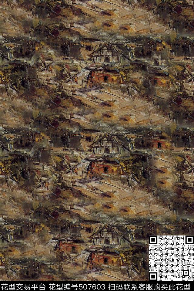 时尚建筑肌理数码印花花型下载（图片编号: 507603） - 瓦栏（Walan）