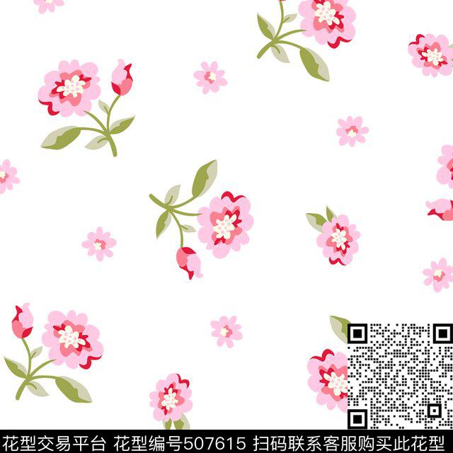 传统印花花卉小花花卉传统印花花型下载（图片编号: 507615） - 瓦栏（Walan）