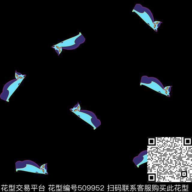 传统印花卡通小猫球卡通传统印花花型下载（图片编号: 509952） - 瓦栏（Walan）
