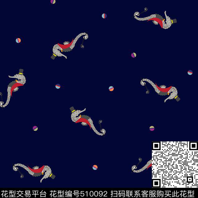 卡通海马数码印花卡通传统印花花型下载（图片编号: 510092） - 瓦栏（Walan）