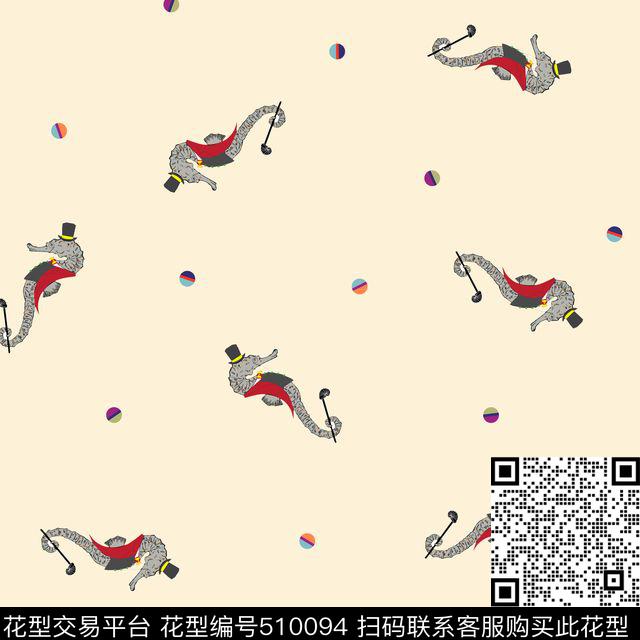 数码印花卡通海马卡通数码印花花型下载（图片编号: 510094） - 瓦栏（Walan）