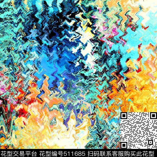 艺术流光波纹数码印花花型下载（图片编号: 511685） - 瓦栏（Walan）