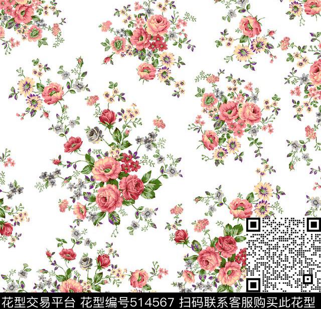 几何字母格子传统印花花型下载（图片编号: 514567） - 瓦栏（Walan）