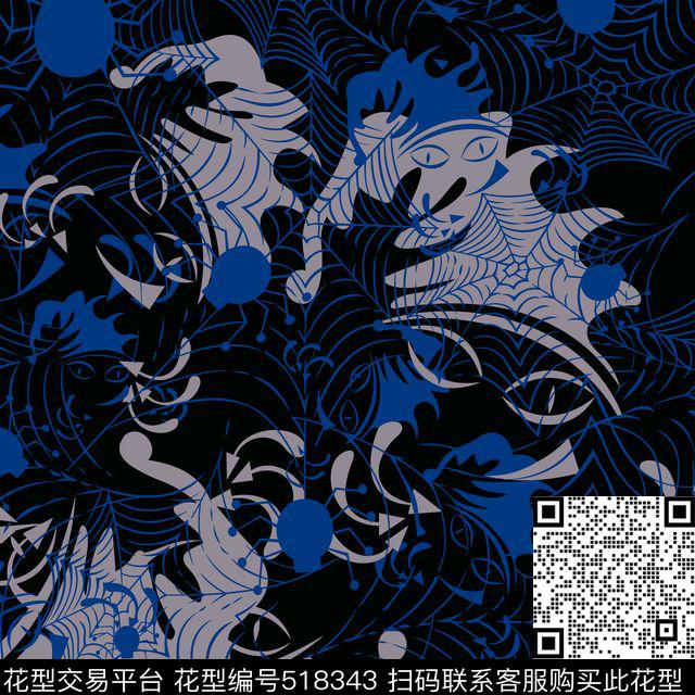 几何字母格子传统印花花型下载（图片编号: 518343） - 瓦栏（Walan）