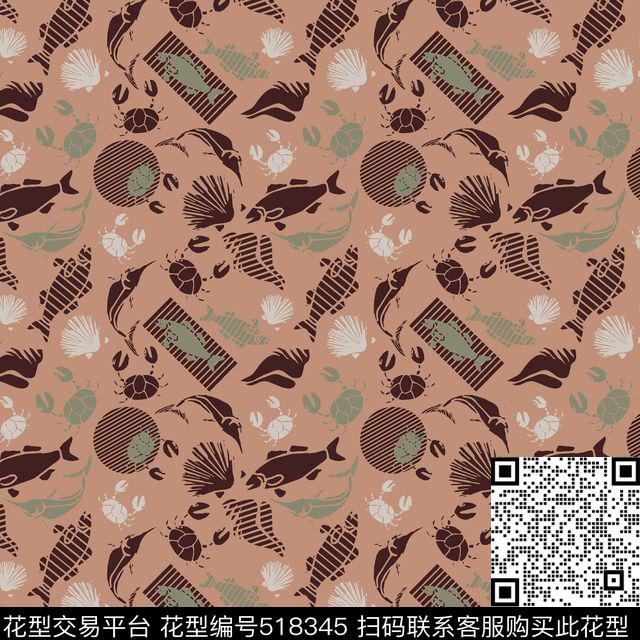 几何字母格子传统印花花型下载（图片编号: 518345） - 瓦栏（Walan）