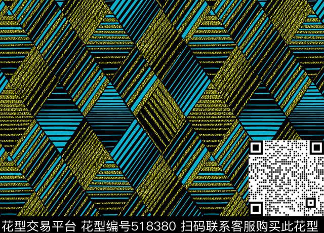 几何字母格子传统印花花型下载（图片编号: 518380） - 瓦栏（Walan）
