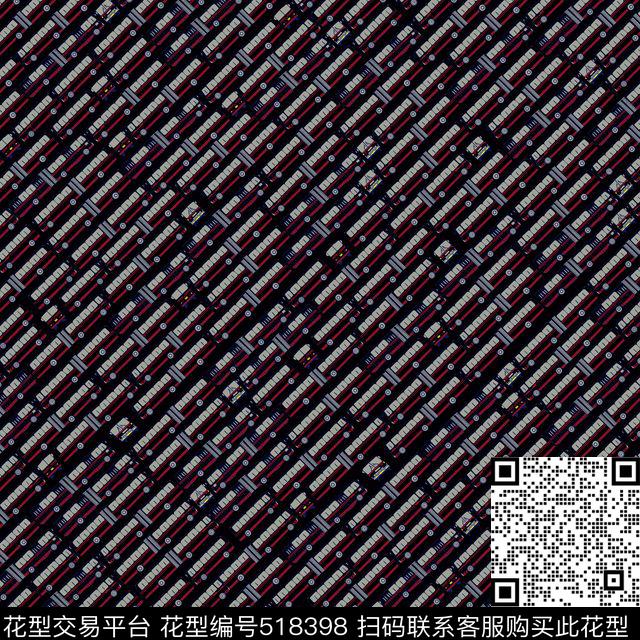 几何扎染花型花卉传统印花花型下载（图片编号: 518398） - 瓦栏（Walan）
