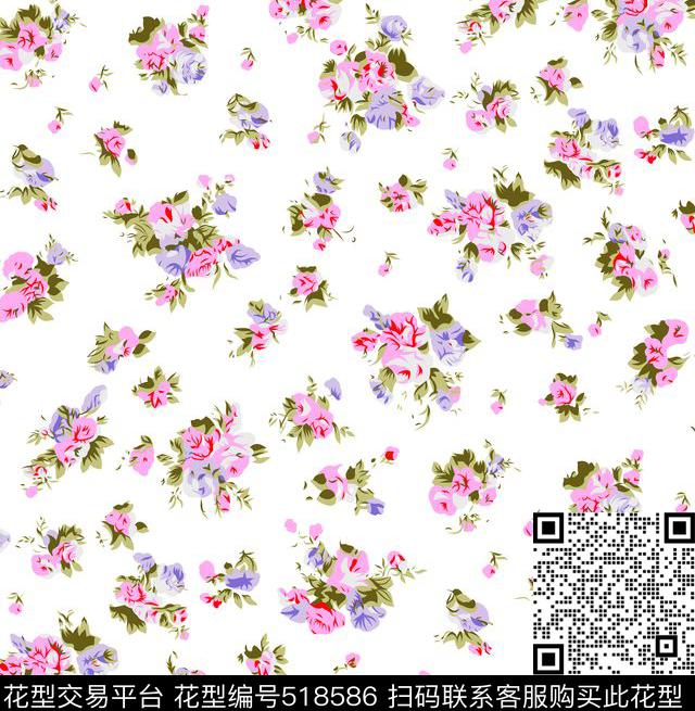 几何扎染花型花卉传统印花花型下载（图片编号: 518586） - 瓦栏（Walan）