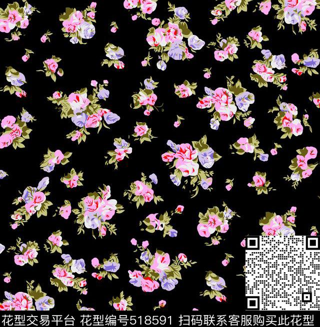 几何扎染花型花卉传统印花花型下载（图片编号: 518591） - 瓦栏（Walan）