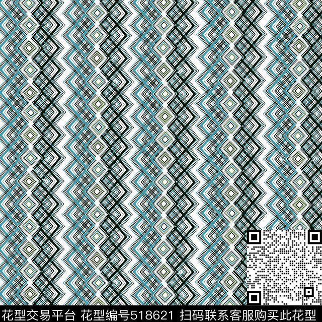 几何扎染花型花卉传统印花花型下载（图片编号: 518621） - 瓦栏（Walan）