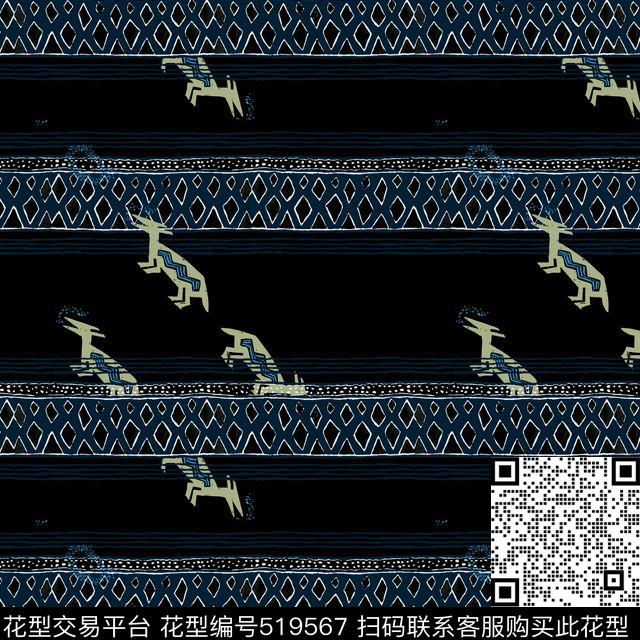 几何线条格子传统印花花型下载（图片编号: 519567） - 瓦栏（Walan）