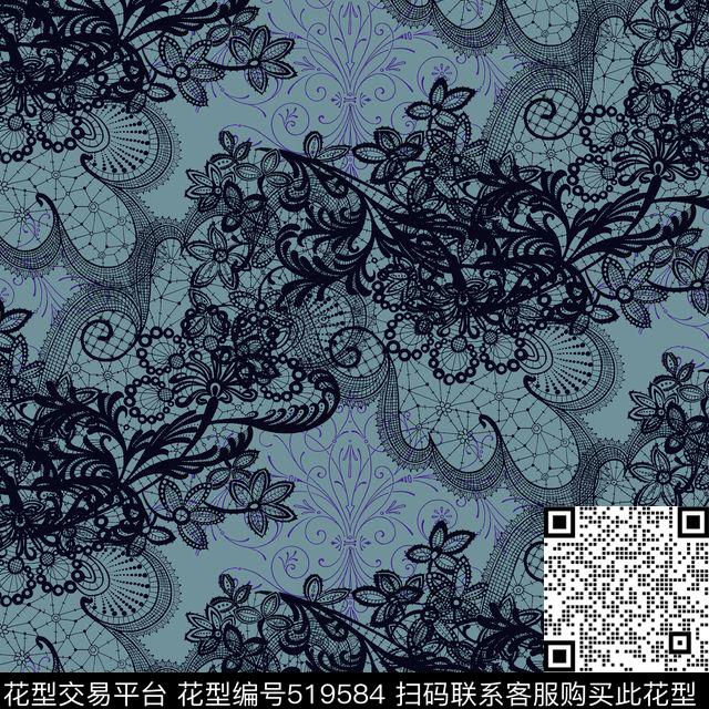 几何线条格子传统印花花型下载（图片编号: 519584） - 瓦栏（Walan）