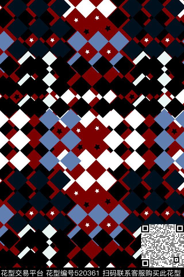 几何排列图形传统印花花型下载（图片编号: 520361） - 瓦栏（Walan）