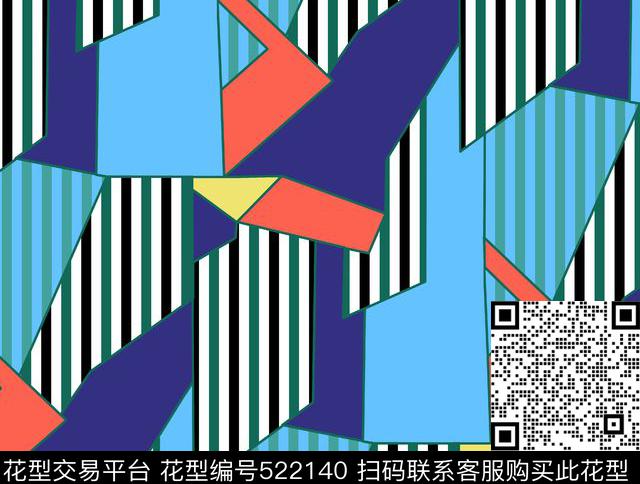几何拼接几何条纹拼接条纹传统印花花型下载（图片编号: 522140） - 瓦栏（Walan）