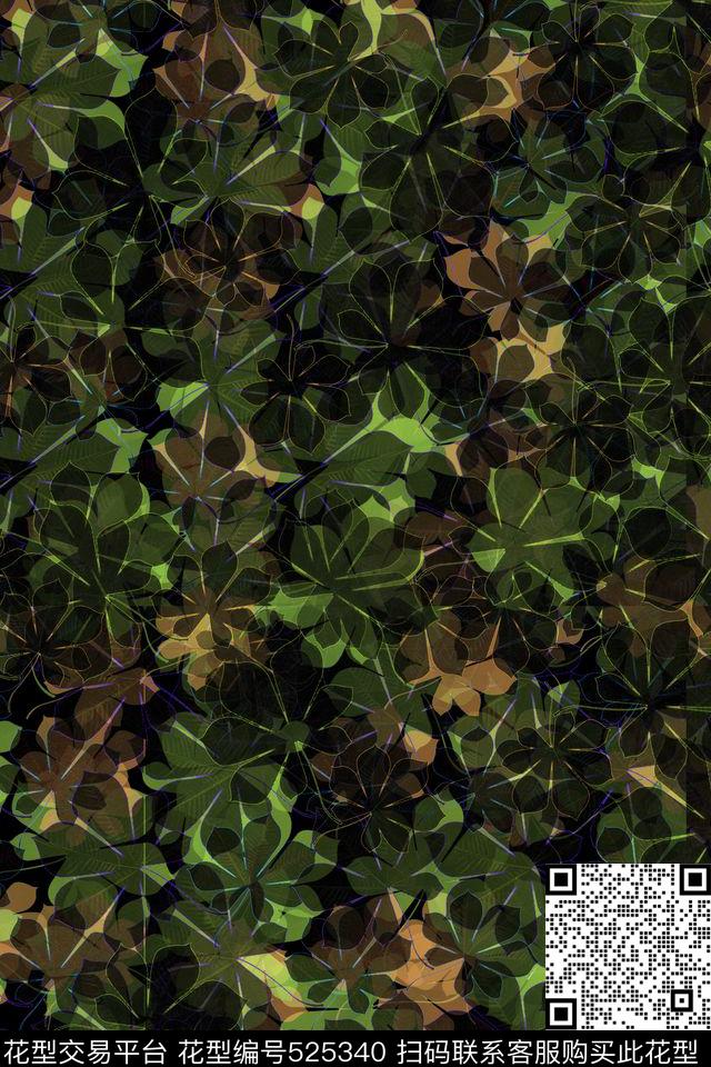 复古休闲数码花型数码印花花型下载（图片编号: 525340） - 瓦栏（Walan）