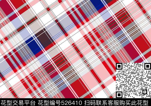 几何线条格子传统印花花型下载（图片编号: 526410） - 瓦栏（Walan）