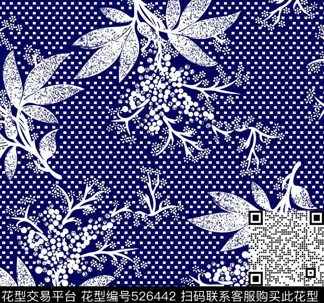几何线条格子传统印花花型下载（图片编号: 526442） - 瓦栏（Walan）
