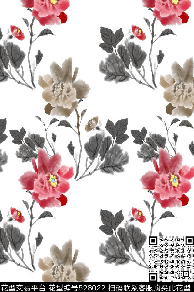 传统电脑绘画高雅传统印花花型下载（图片编号: 528022） - 瓦栏（Walan）