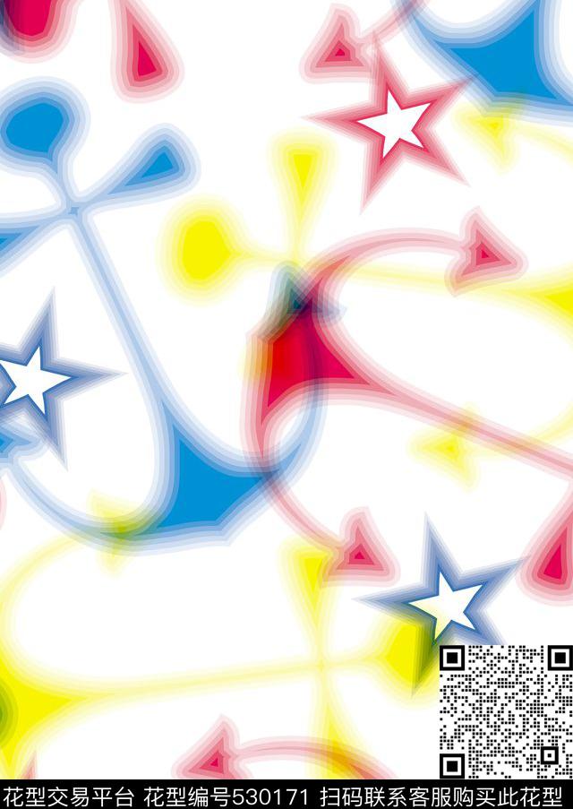 锚五角星过渡传统印花花型下载（图片编号: 530171） - 瓦栏（Walan）