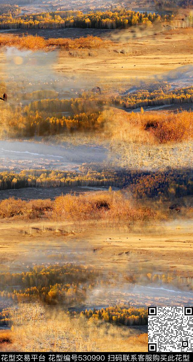 新疆照片 沙漠 胡杨林 - 530990 - 胡杨林 沙漠 新疆 - 数码印花花型 － 女装花型设计 － 瓦栏