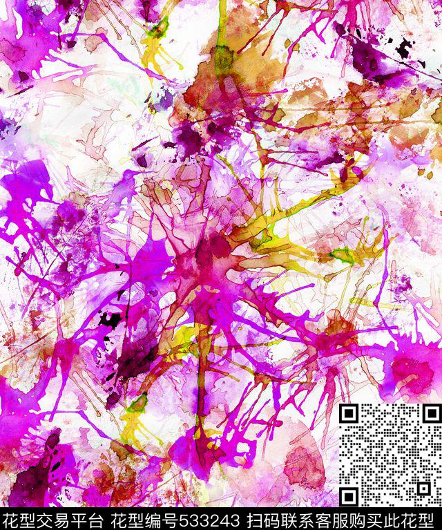 抽象炫彩系列[二]秋冬 卫衣 衬衫 面料 - 533243 - 抽象 肌理 炫彩 - 数码印花花型 － 女装花型设计 － 瓦栏