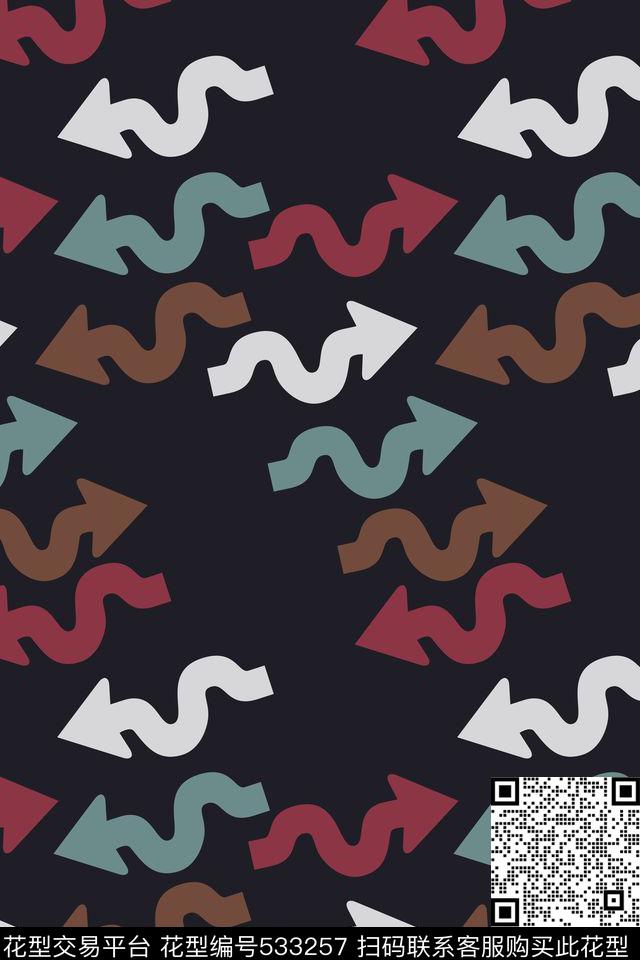 符号箭头弯曲传统印花花型下载（图片编号: 533257） - 瓦栏（Walan）