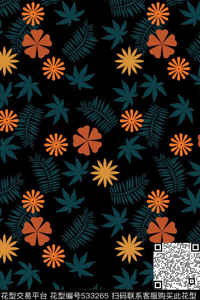 潮流符号高雅传统印花花型下载（图片编号: 533265） - 瓦栏（Walan）
