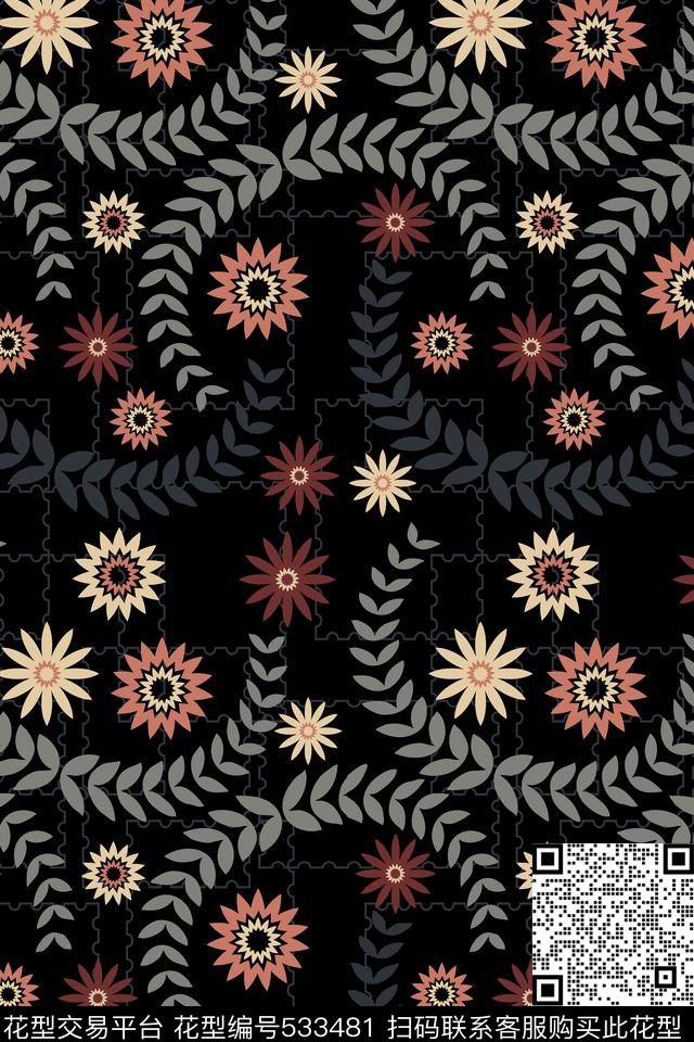 创意符号高雅传统印花花型下载（图片编号: 533481） - 瓦栏（Walan）