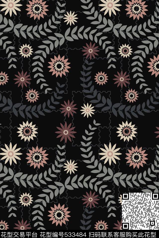 创意符号高雅传统印花花型下载（图片编号: 533484） - 瓦栏（Walan）
