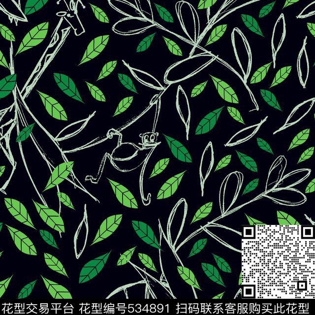 线条几何花卉花纹传统印花花型下载（图片编号: 534891） - 瓦栏（Walan）