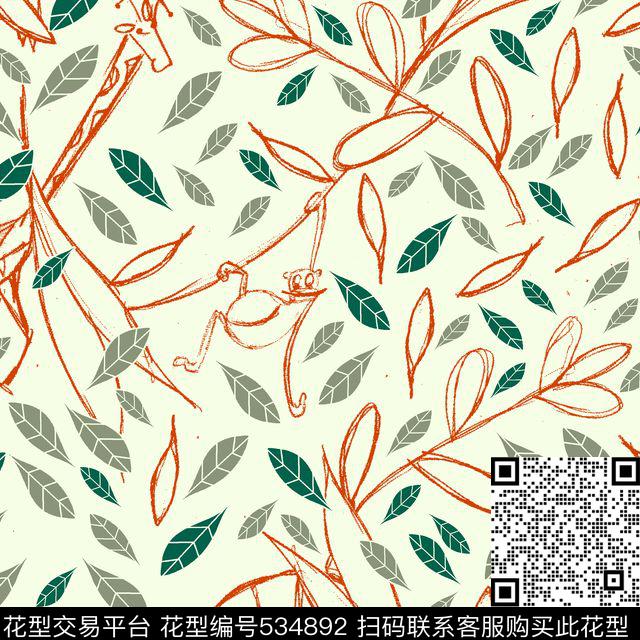 线条几何花卉花纹传统印花花型下载（图片编号: 534892） - 瓦栏（Walan）