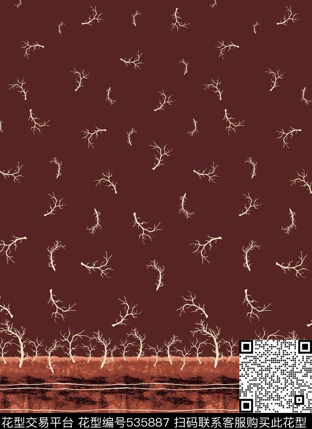 花卉小碎花花纹传统印花花型下载（图片编号: 535887） - 瓦栏（Walan）