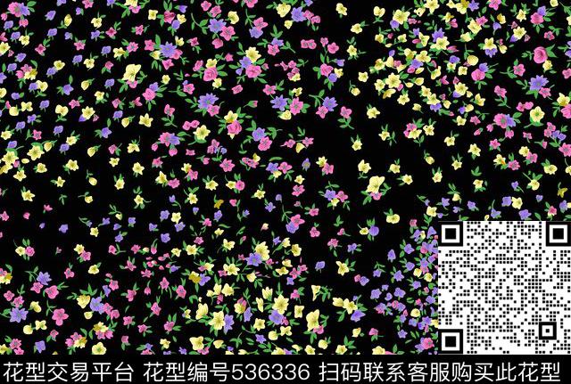 花卉小碎花花纹传统印花花型下载（图片编号: 536336） - 瓦栏（Walan）