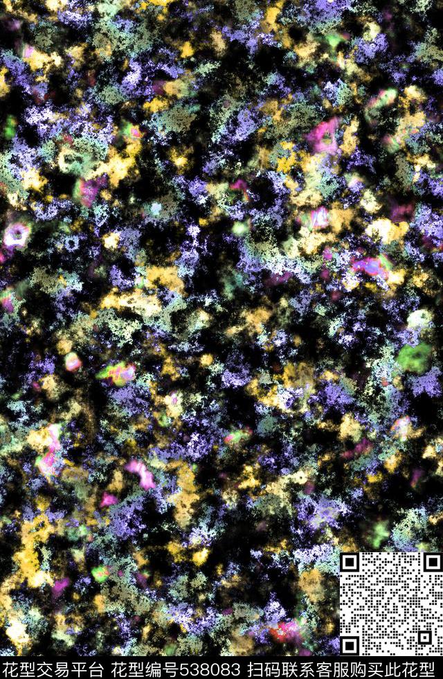 肌理笔触水墨数码印花花型下载（图片编号: 538083） - 瓦栏（Walan）
