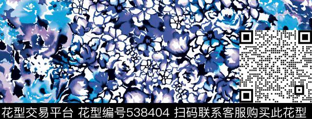 抽象花几何传统印花花型下载（图片编号: 538404） - 瓦栏（Walan）