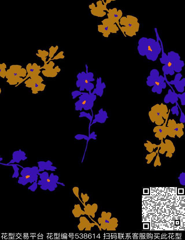 传统印花小花花卉花束花卉传统印花花型下载（图片编号: 538614） - 瓦栏（Walan）