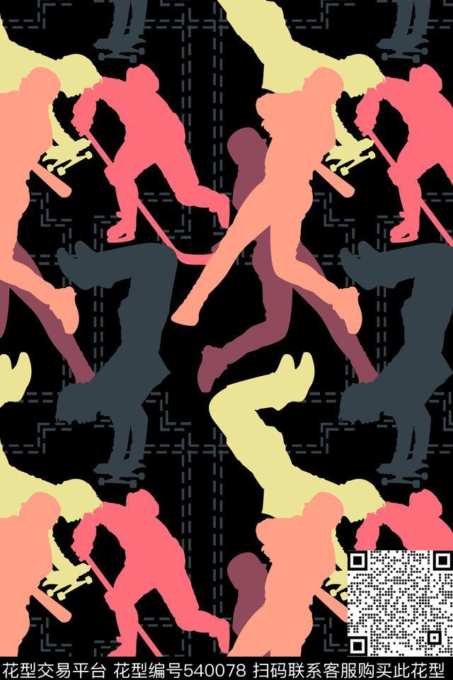 创意锻炼强烈传统印花花型下载（图片编号: 540078） - 瓦栏（Walan）