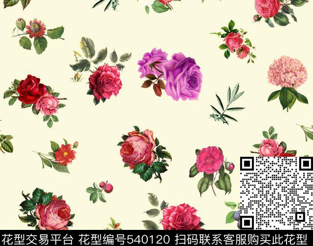 逼真精美时尚数码印花花型下载（图片编号: 540120） - 瓦栏（Walan）