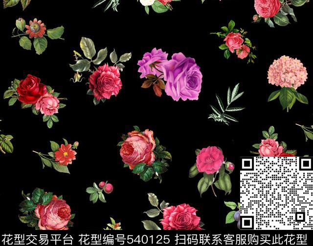 逼真精美时尚数码印花花型下载（图片编号: 540125） - 瓦栏（Walan）