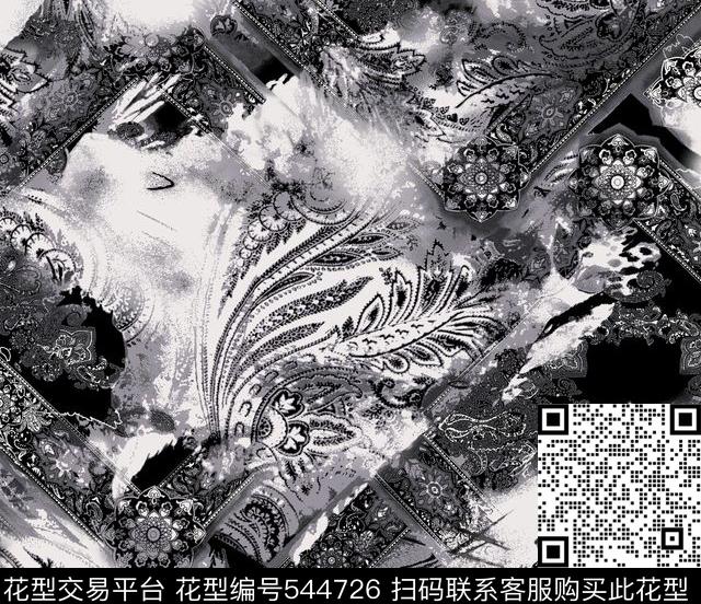 花卉小碎花花纹传统印花花型下载（图片编号: 544726） - 瓦栏（Walan）