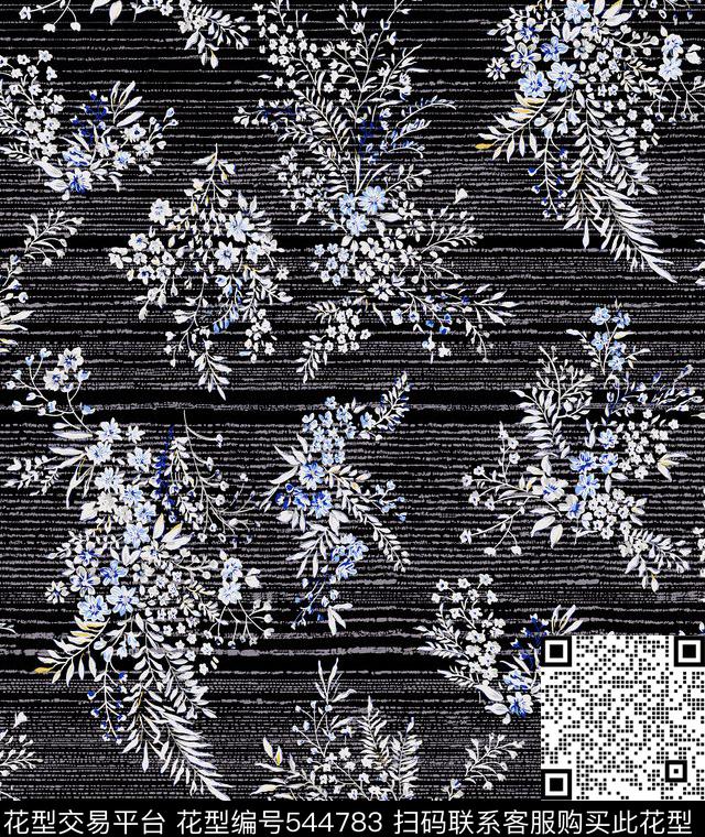 花卉小碎花花纹传统印花花型下载（图片编号: 544783） - 瓦栏（Walan）