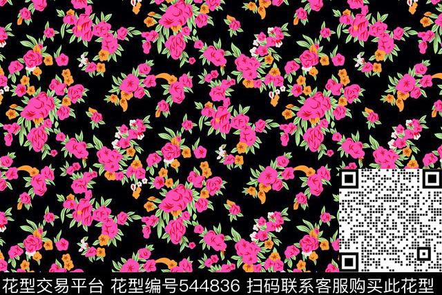花卉小碎花花纹传统印花花型下载（图片编号: 544836） - 瓦栏（Walan）